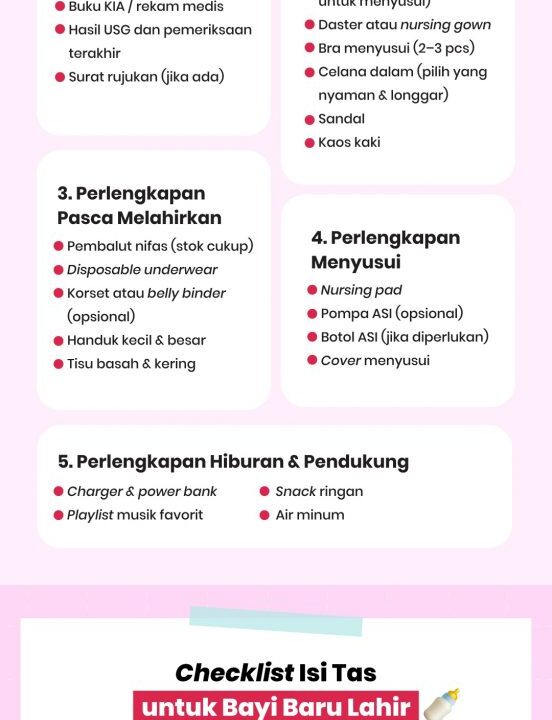 Isi Tas Melahirkan Apa Saja? Ini Checklist Lengkap untuk Ibu & Bayi